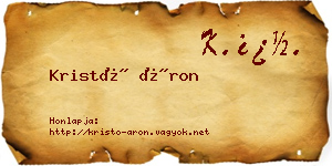 Kristó Áron névjegykártya